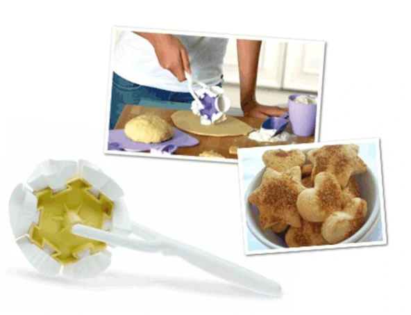 Kurabiye Ruleti - Çiçek - Kalp - Üçgen - Muffin Şekillerinde Kurabiye Şekillendirici - Resim 3