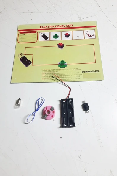 Okul Deney Seti - Elektrik Seti Ampul - Pil Yatağı - Duy -düğme Seti ürün görseli