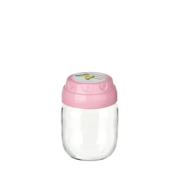 Vintage  Dekoratif  Desenli Cam Kavanoz 425ml - 14,3 Oz - Resim 2