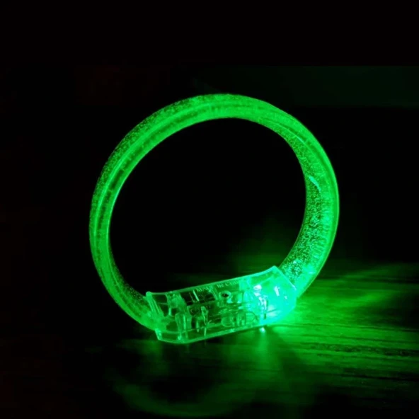 Yeşil Led Işıklı Baskı Yapılabilen Pilli Bileklik Bilezik 1,5 Cm Genişlik - Resim 3
