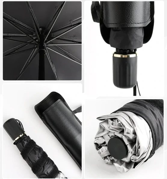 Katlanabilir Araç Ön Camı Güneş Koruyucu Gölge Şemsiye Araba Şemsiyesi (130x75 Cm) - Resim 3