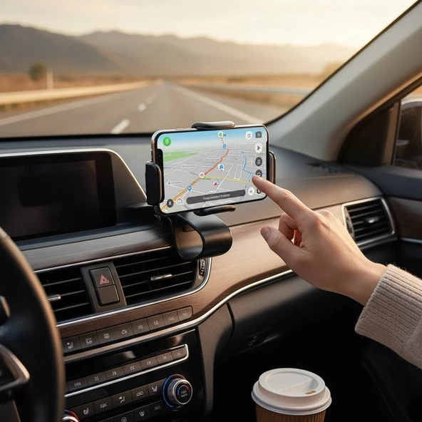 Telefon Tutucu Araç İçi Telefon Tutucu Klipsli 360c Dönüş - Resim 3