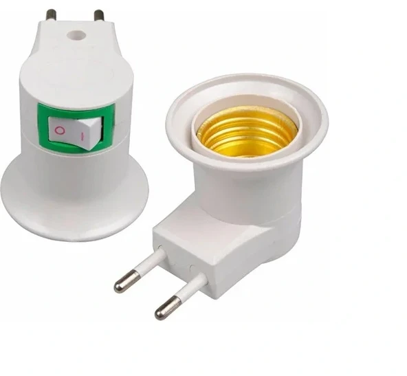 Duylu Fiş E27 Duylu Ampul Takılan Fiş Priz Anahtarlı Duy Priz - Resim 5