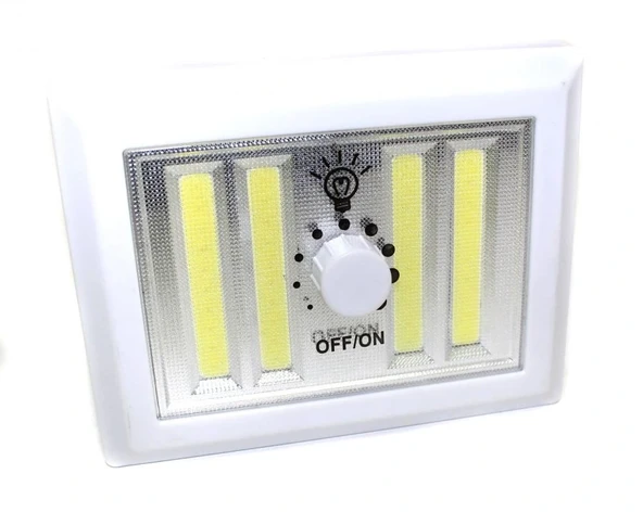 4 Ledli Pilli Led Lamba Güç Ayarlı Led Portatif Lamba Led Işık - Mıknatıslı Yapışkanlı - Resim 2