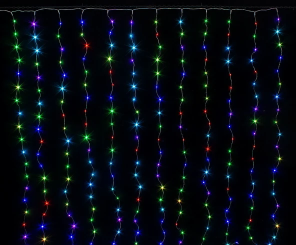 Perde Led  240 Ledli 8 Fonksiyonlu Dekor Lambası Rgb - Resim 3