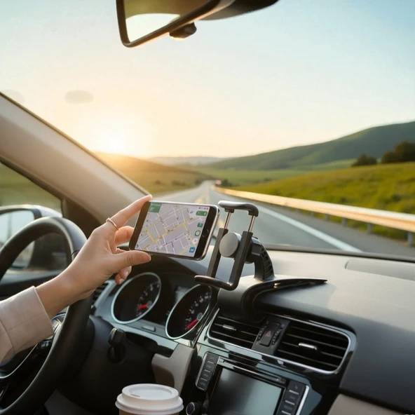 Telefon Tutucu Araç İçi Telefon Tutucu Klipsli 360c Dönüş ürün görseli 1