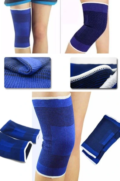 2 Li Elastik Dizlik - Egzersiz Ve Spor Dizliği Büyük Boy 23 Cm - Resim 2