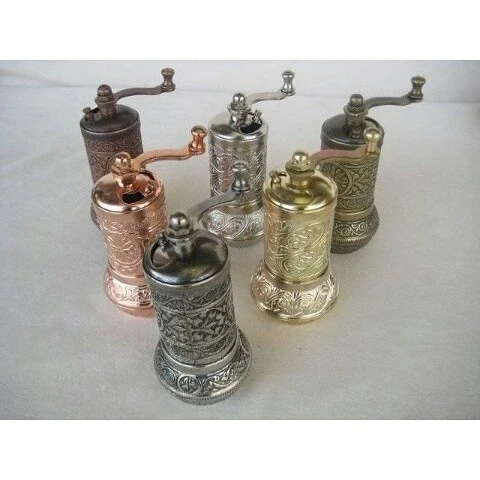 Osmanlı Motifli Kahve Ve Baharat Değirmeni Bakır - Resim 3