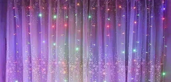 Perde Led  240 Ledli 8 Fonksiyonlu Dekor Lambası Rgb - Resim 2
