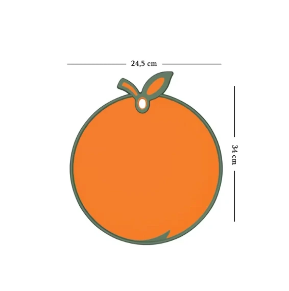 Portakal Figürlü Kaydırmaz Kesme Tahtası Doğrama Panosu - Resim 3