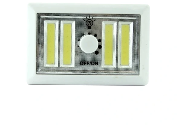 4 Ledli Pilli Led Lamba Güç Ayarlı Led Portatif Lamba Led Işık - Mıknatıslı Yapışkanlı - Resim 3