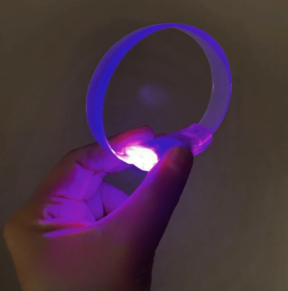 3 Modlu Pilli Led Işıklı Esnek Parti Bilekliği Mor ürün görseli