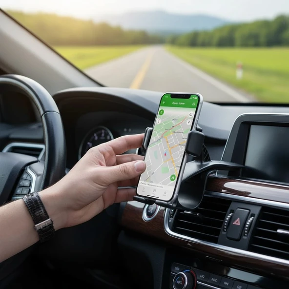 Telefon Tutucu Araç İçi Telefon Tutucu Klipsli 360c Dönüş - Resim 2