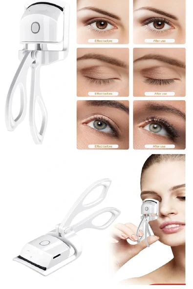 Silikon Uçlu Elektrikli Kirpik Kıvırıcı 2 Sıcaklık Modlu Usb Şarjlı Kolay Rimel Kirpik Bigudisi - Resim 3