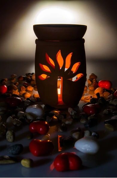 Hayat Ağacı El Yapımı Çömlek Buhurdanlık Tütsülük - 2