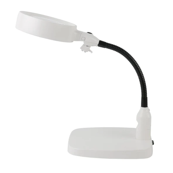 pilelistore Masaüstü 10X Led Işıklı Büyüteç Okuma El Sanatları Onarım Büyüteç 7765