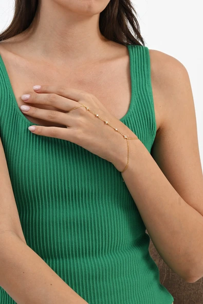 Gümüş altın yaldızlı zirkon taşlı kuzey yıldızı şahmeran SGTL13037GOLD - Resim 3