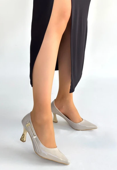 Motya Bej Rugan Topuklu Ayakkabı ürün görseli 1