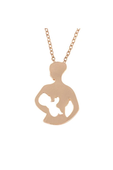 Anne Bebek Taşlı Kristal Kadın Kolye Hediyelik Gold ürün görseli