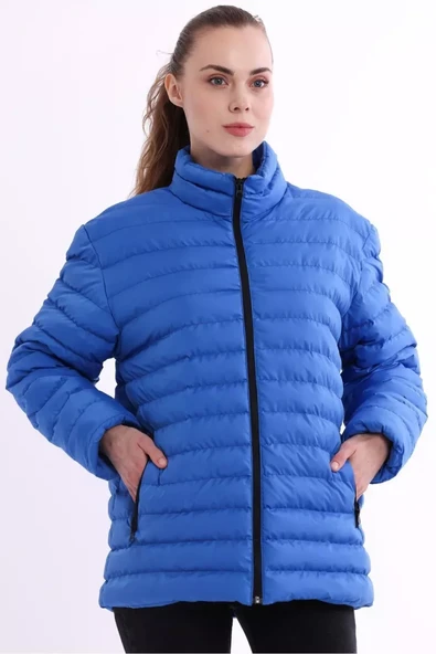 İçi Astarlı Su ve Rüzgar Geçirmez Cepli Kadın Mont - Resim 4