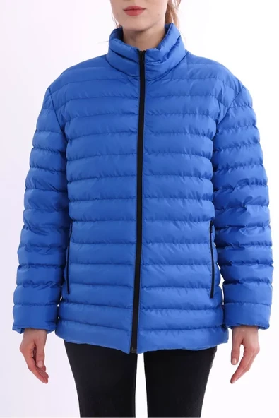 İçi Astarlı Su ve Rüzgar Geçirmez Cepli Kadın Mont - Resim 6