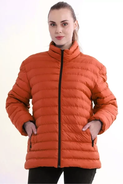 İçi Astarlı Su ve Rüzgar Geçirmez Cepli Kadın Mont - Resim 8