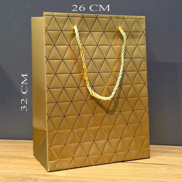 pilelistore Büyük Boy Gold Hediye Çantası ürün görseli 1