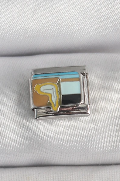 pilelistore 316L Çelik Gümüş Renk Renkli Portre Model Nomination Charm - TJ-BC1394 ürün görseli 1