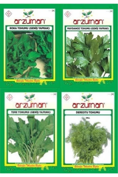 Roka Maydonoz Tere Dere Otu Tohumları 4 paket- açık tohum ürün görseli 1