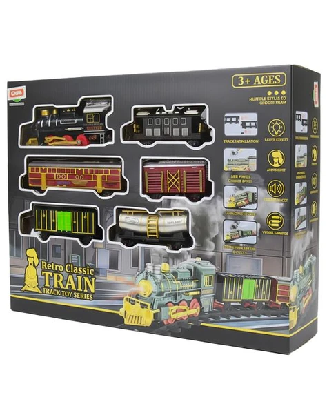 Ctoys Retro Klasik Buharlı Tren Seti Sesli ve Işıklı 69935A ürün görseli 1
