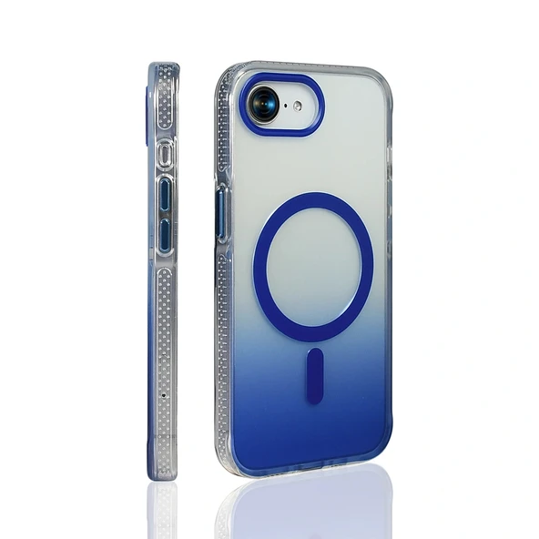 Apple iPhone 16E Kılıf M-safe Şarj Özellikli Transparan Renk Geçişli Zore Toros Kapak - Resim 7