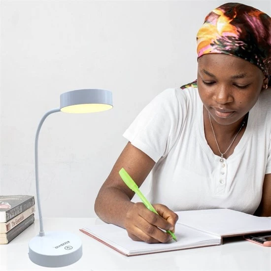 Yuvarlak USBli Dokunmatik 3 Kademeli 360 Derece  Özel Göz Korumalı Led Lityum Masa Lambası (5284) - Resim 2