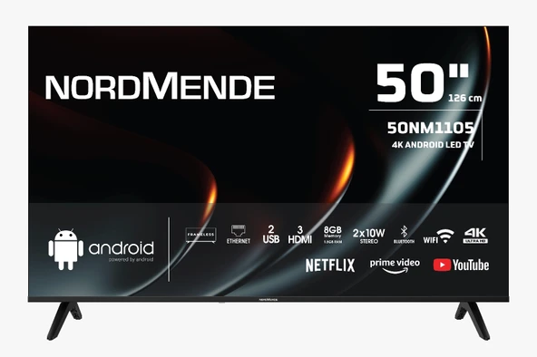 NORDMENDE 50NM1105 Frameless 4K Ultra HD 50" 127 Ekran Uydu Alıcılı Android Smart LED TV ürün görseli
