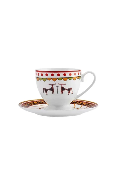 3D HOME X Arslantepe Tek Kişilik Çift Hayvan Çay Fincan Takımı ürün görseli 1