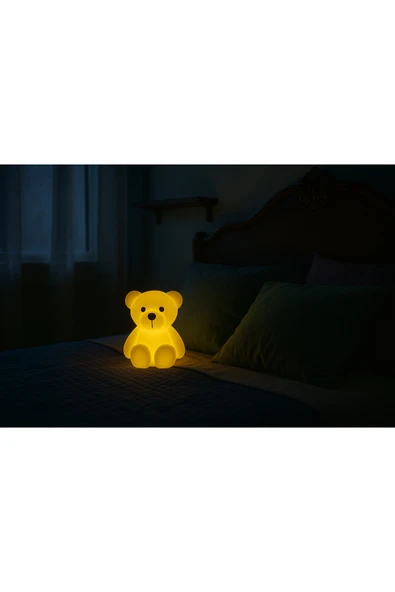 3D HOME Bear Ayı Gece Lambası Küçük Boy 12 Cm Gün Işığı Pilli ürün görseli 1