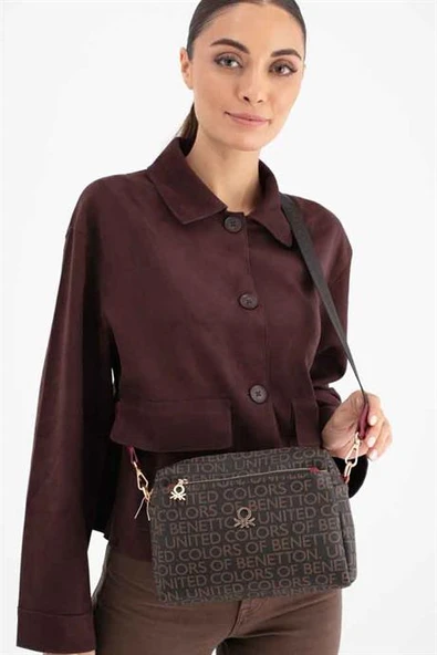 1642-2K6 BENETTON ÇANTAKAHVE BORDO - Resim 2