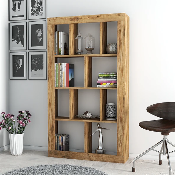 LENDA Gorki Dekoratif Kitaplık - Atlantik Çam