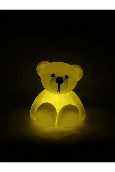 3D HOME Bear Ayı Gece Lambası Küçük Boy 12 Cm Gün Işığı Pilli - Resim 2