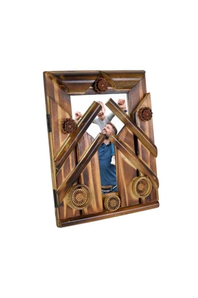 Dijital Dünyası 10x15 Kapaklı Desenli Bambu Fotoğraf Çerçevesi - Resim 4