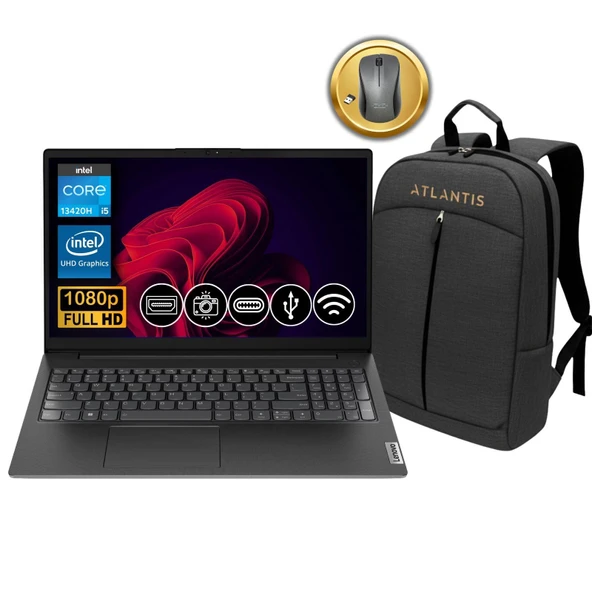 Lenovo V15 G4 IRU i5-13420H 8GB 1TB SSD FreeDos 15.6" Notebook 83A100NSTX ATL37 + Çanta & Mouse ürün görseli 1