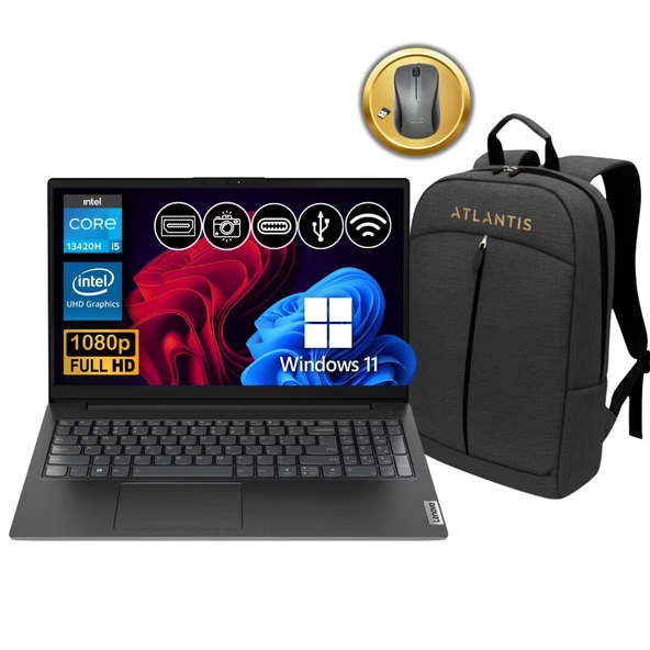 Lenovo V15 G4 IRU i5-13420H 16GB 2TB SSD W11Pro 15.6" Notebook 83A100NSTX ATL89 + Çanta & Mouse ürün görseli 1