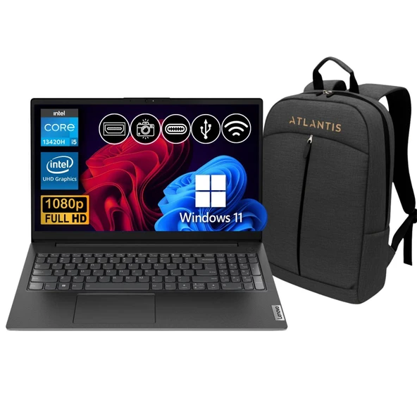 Lenovo V15 G4 IRU i5-13420H 40GB 1TB SSD W11Pro 15.6" Notebook 83A100NSTX ATL70 + Çanta Hediye ürün görseli 1