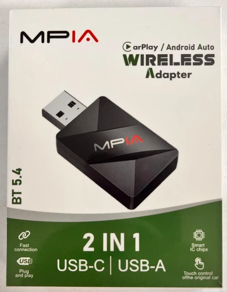 Mpia CP2 Kablosuz Car Play Adaptörü Android Cihazlar Için Wireless Carplay Çevirici - Resim 2
