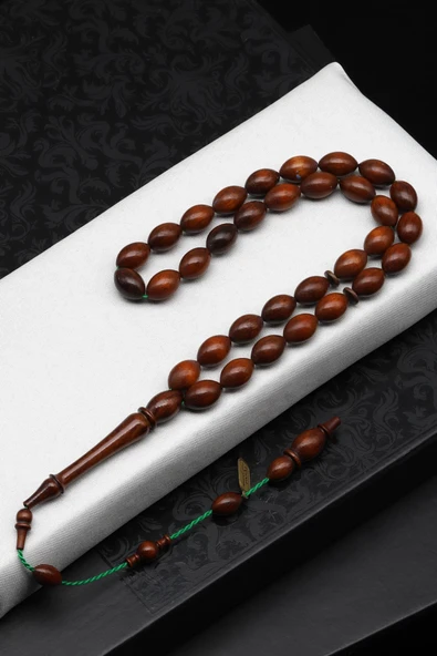 Usta İşçilikli Yılan Ağacı Tesbih 7 x 11 mm Arpa Kesim ürün görseli