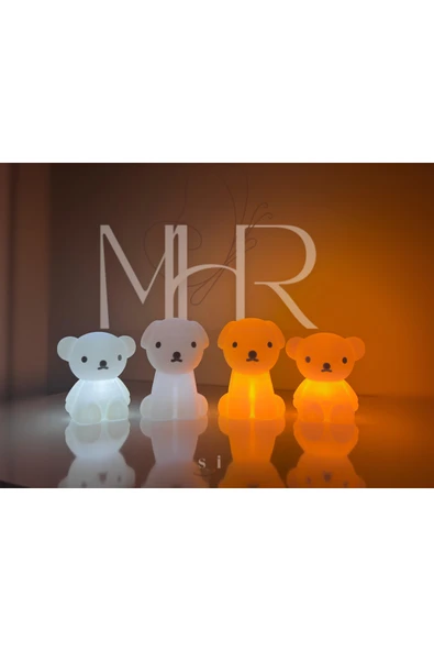 MHRDESİNG Boris Ayı Gece lambası küçük boy 10 CM Gün ışığı pilli - Resim 6