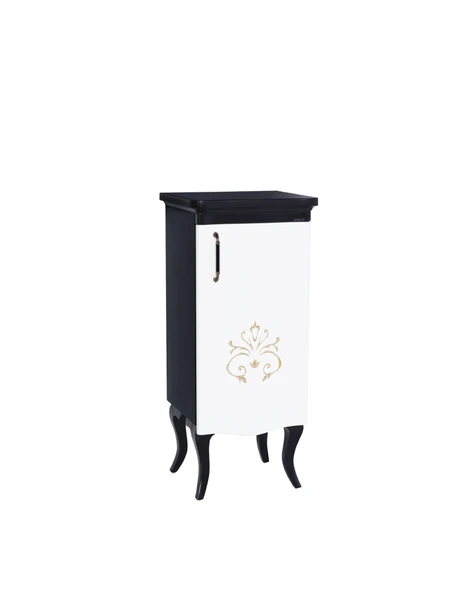 Antik 115 Cm Boy Dolabı Desenli Siyah - Beyaz ürün görseli