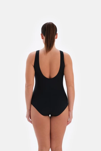 Tropikal Desen Büyük Beden Tek Parça Mayo - Resim 3