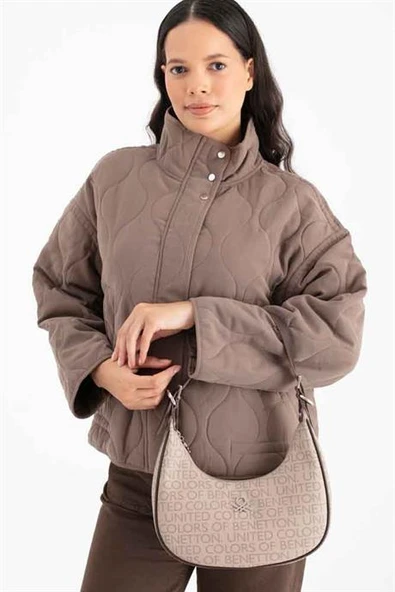 1641-2K6 BENETTON ÇANTATAŞ KAHVE - Resim 2