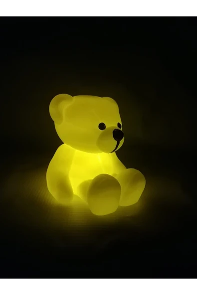 3D HOME Bear Ayı Gece Lambası Küçük Boy 12 Cm Gün Işığı Pilli - Resim 3