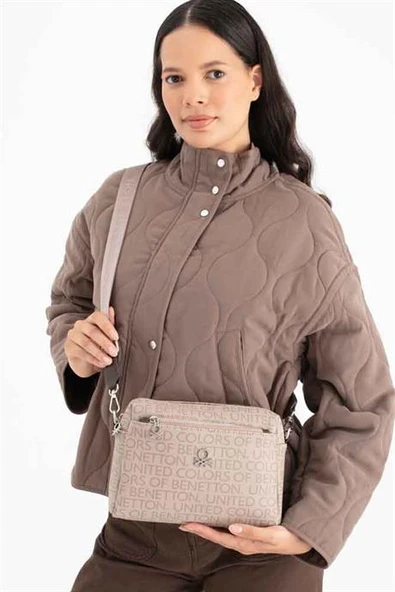 1642-2K6 BENETTON ÇANTATAŞ KAHVE - Resim 2